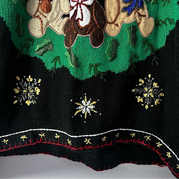 Vintage Holiday Teddy Bear Festive Christmas Sweater Large - Picture 6 of 16